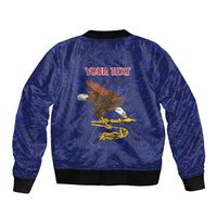 American Samoa Heart Tribal Personalized Bomber Jacket Polynesian Patterns
