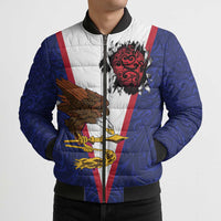American Samoa Heart Tribal Personalized Bomber Puffer Jacket Polynesian Patterns