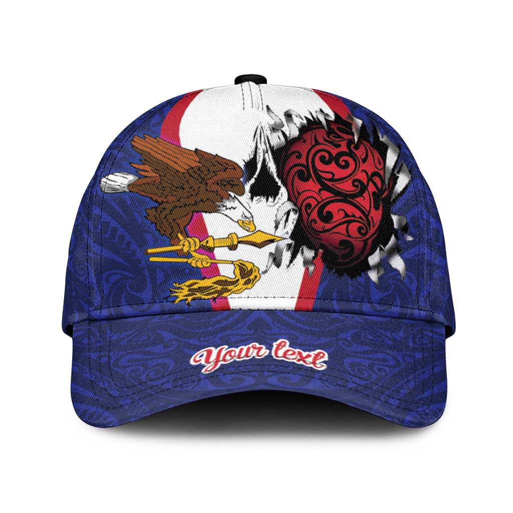 American Samoa Heart Tribal Personalized Classic Cap Polynesian Patterns