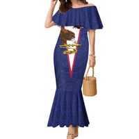 American Samoa Heart Tribal Personalized Family Matching Mermaid Dress and Hawaiian Shirt Polynesian Patterns