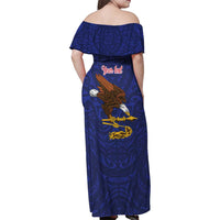 American Samoa Heart Tribal Personalized Family Matching Off Shoulder Maxi Dress and Hawaiian Shirt Polynesian Patterns