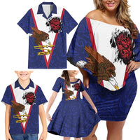 American Samoa Heart Tribal Personalized Family Matching Off Shoulder Short Dress and Hawaiian Shirt Polynesian Patterns LT9 - Polynesian Pride