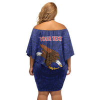 American Samoa Heart Tribal Personalized Family Matching Off Shoulder Short Dress and Hawaiian Shirt Polynesian Patterns LT9 - Polynesian Pride