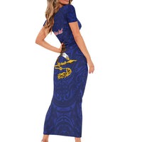 American Samoa Heart Tribal Personalized Family Matching Short Sleeve Bodycon Dress and Hawaiian Shirt Polynesian Patterns