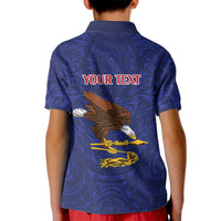 American Samoa Heart Tribal Personalized Kid Polo Shirt Polynesian Patterns