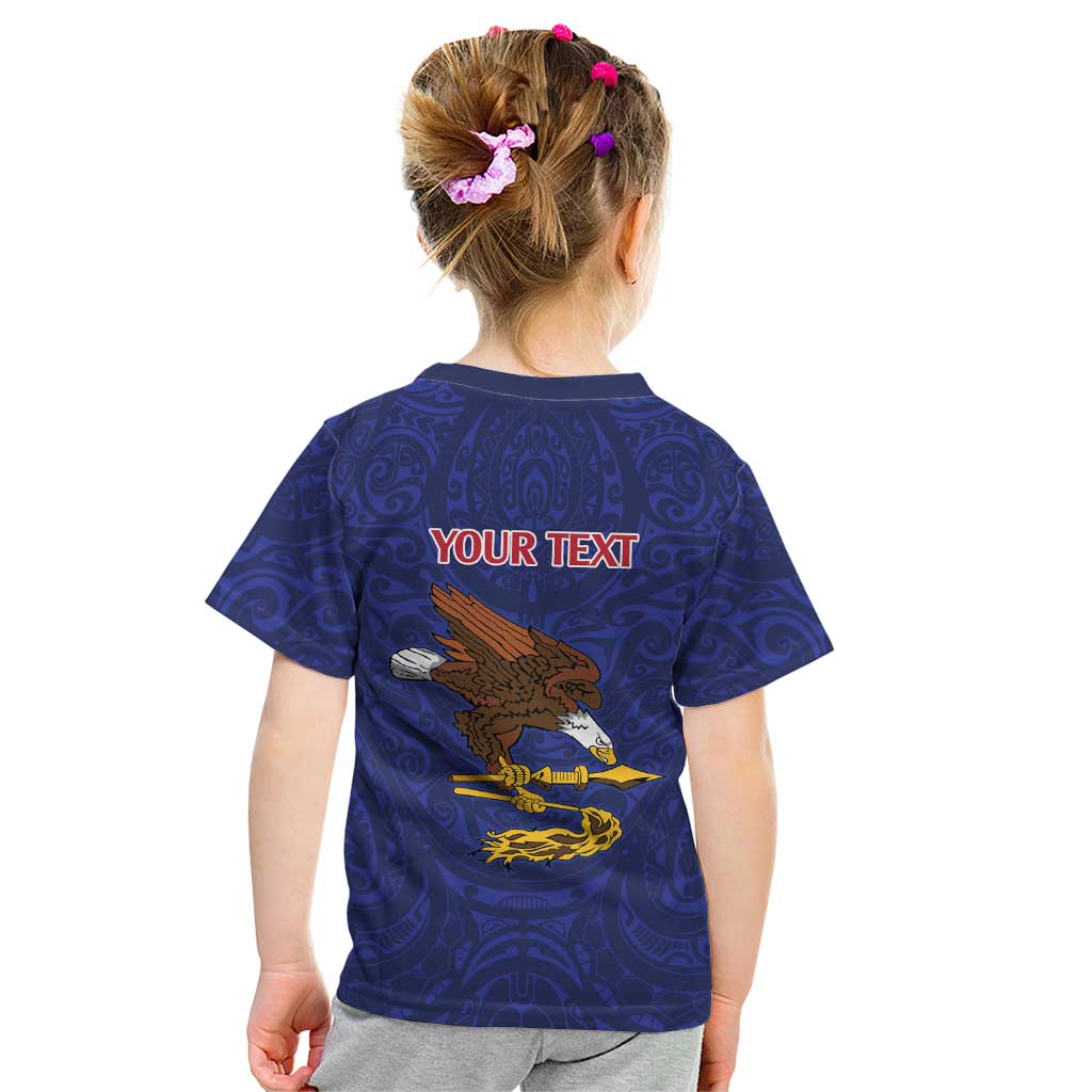 American Samoa Heart Tribal Personalized Kid T Shirt Polynesian Patterns