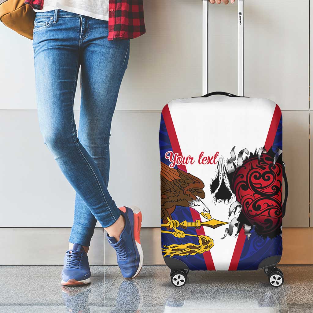 American Samoa Heart Tribal Personalized Luggage Cover Polynesian Patterns