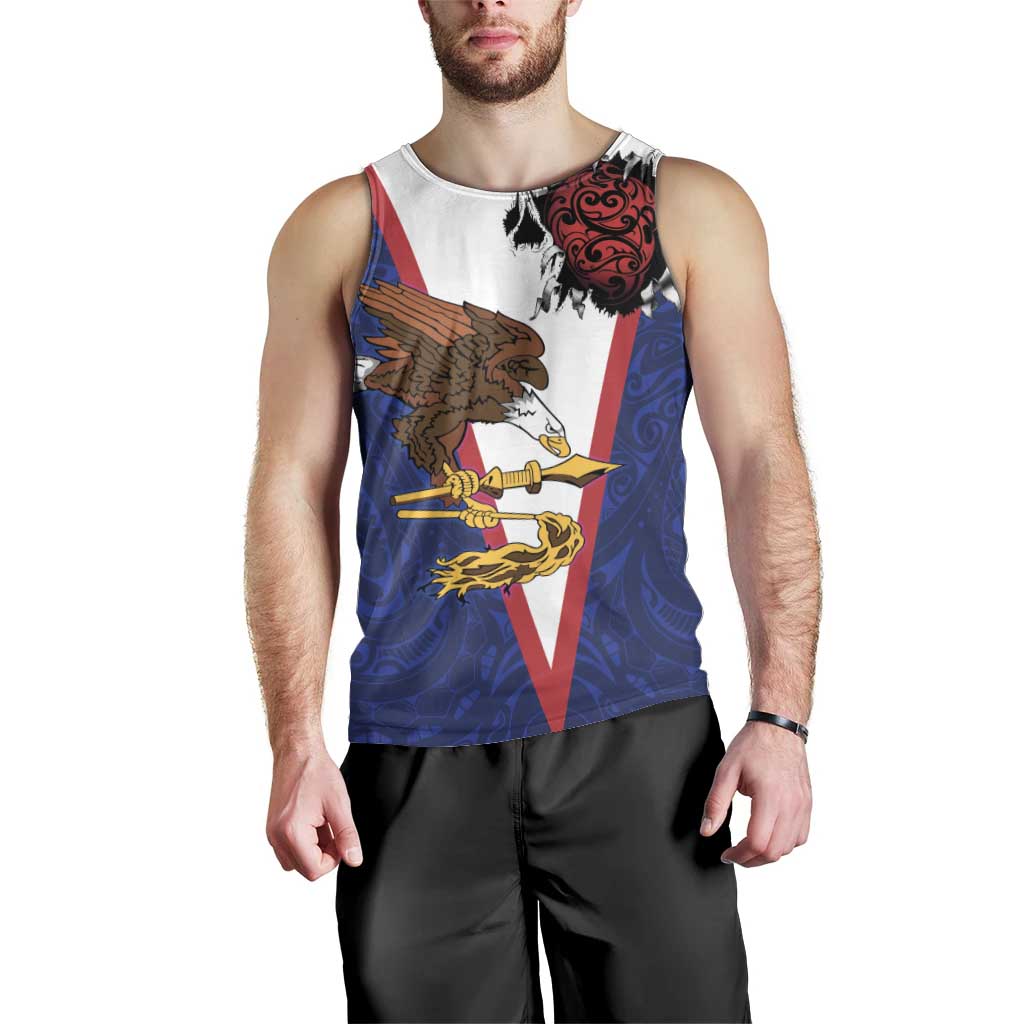 American Samoa Heart Tribal Personalized Men Tank Top Polynesian Patterns