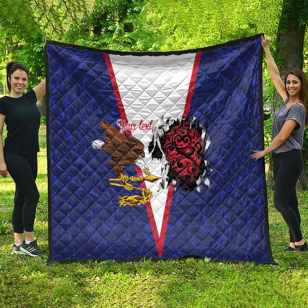 American Samoa Heart Tribal Personalized Quilt Polynesian Patterns
