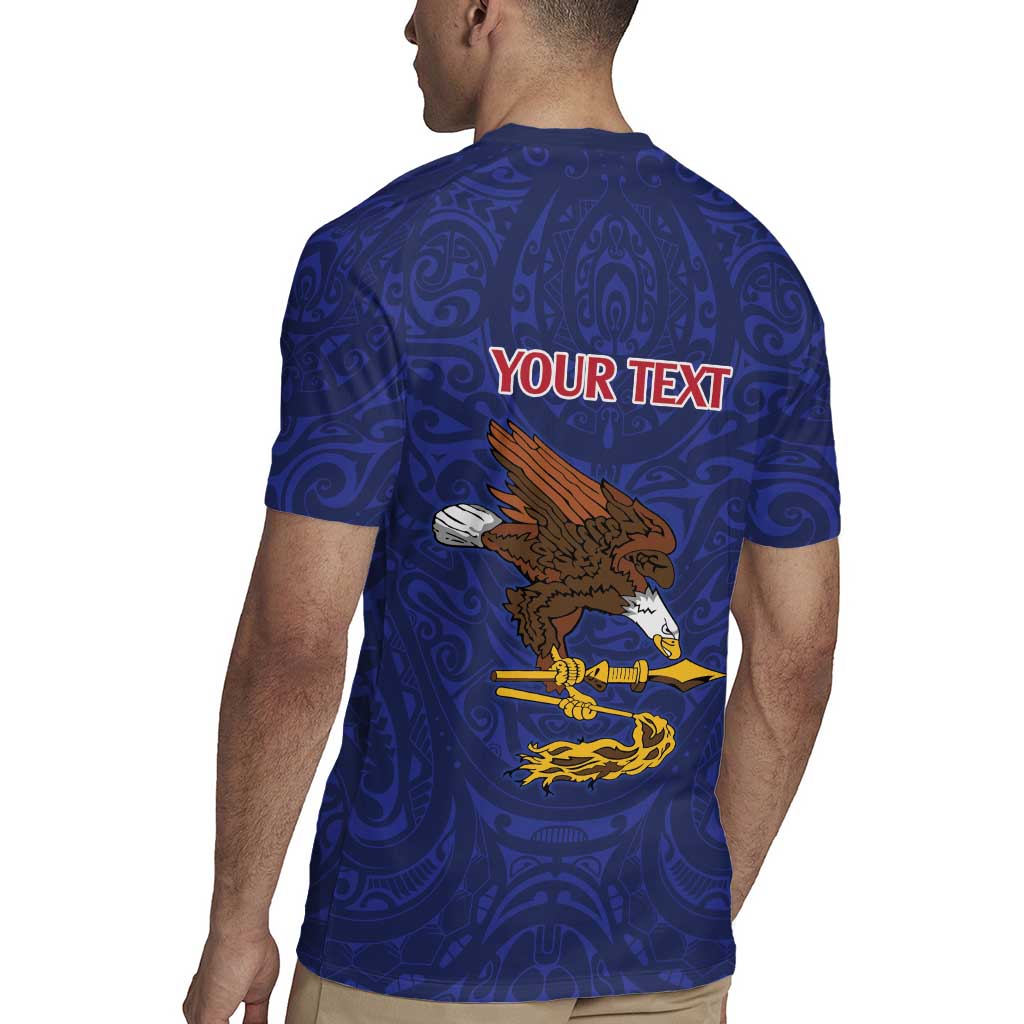 American Samoa Heart Tribal Personalized Rugby Jersey Polynesian Patterns