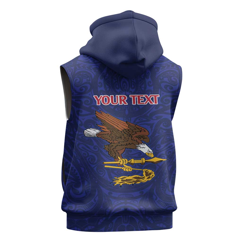 American Samoa Heart Tribal Personalized Sleeveless Hoodie Polynesian Patterns