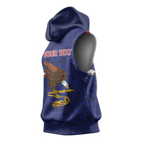 American Samoa Heart Tribal Personalized Sleeveless Hoodie Polynesian Patterns