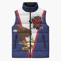 American Samoa Heart Tribal Personalized Sleeveless Puffer Jacket Polynesian Patterns