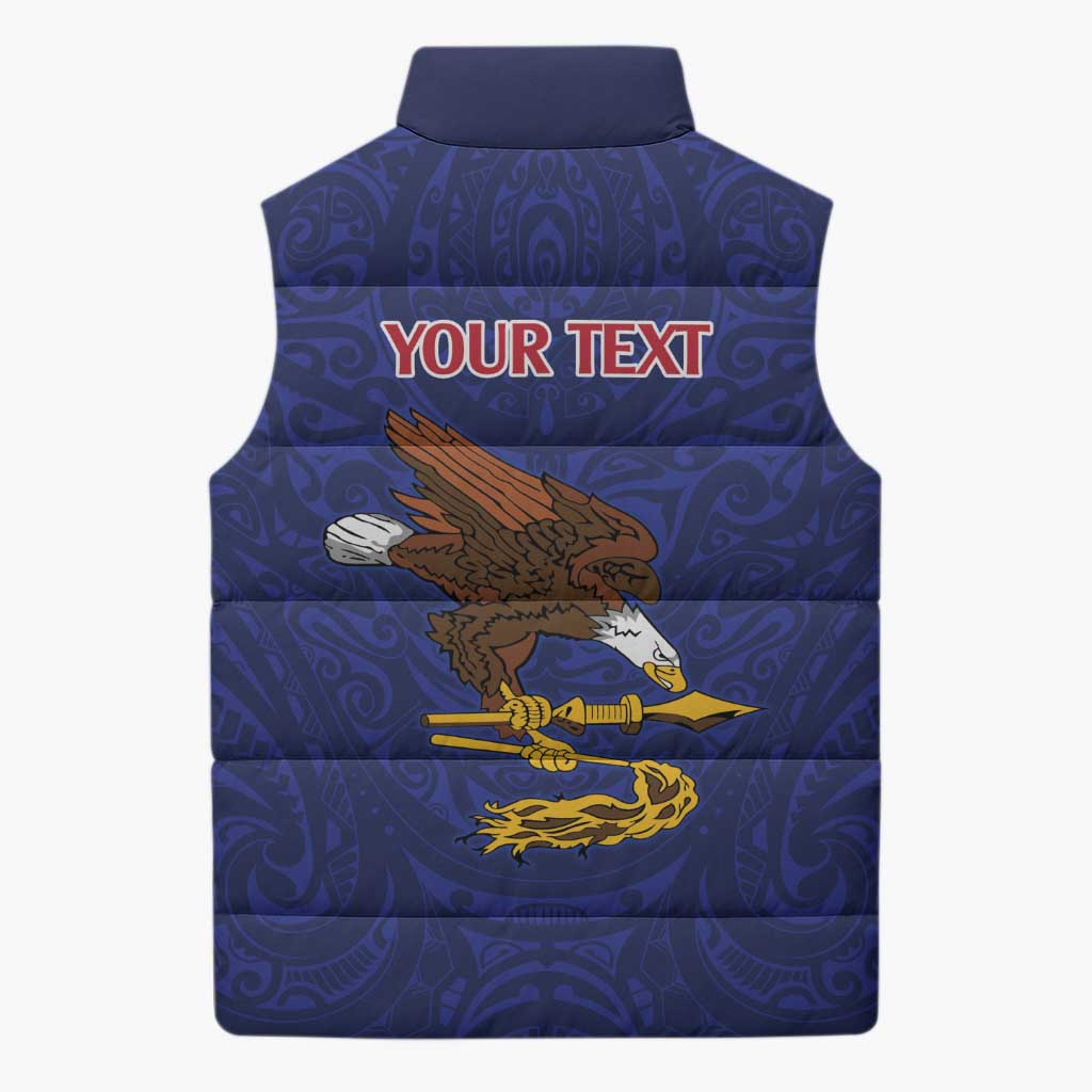 American Samoa Heart Tribal Personalized Sleeveless Puffer Jacket Polynesian Patterns