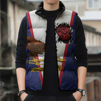 American Samoa Heart Tribal Personalized Sleeveless Puffer Jacket Polynesian Patterns