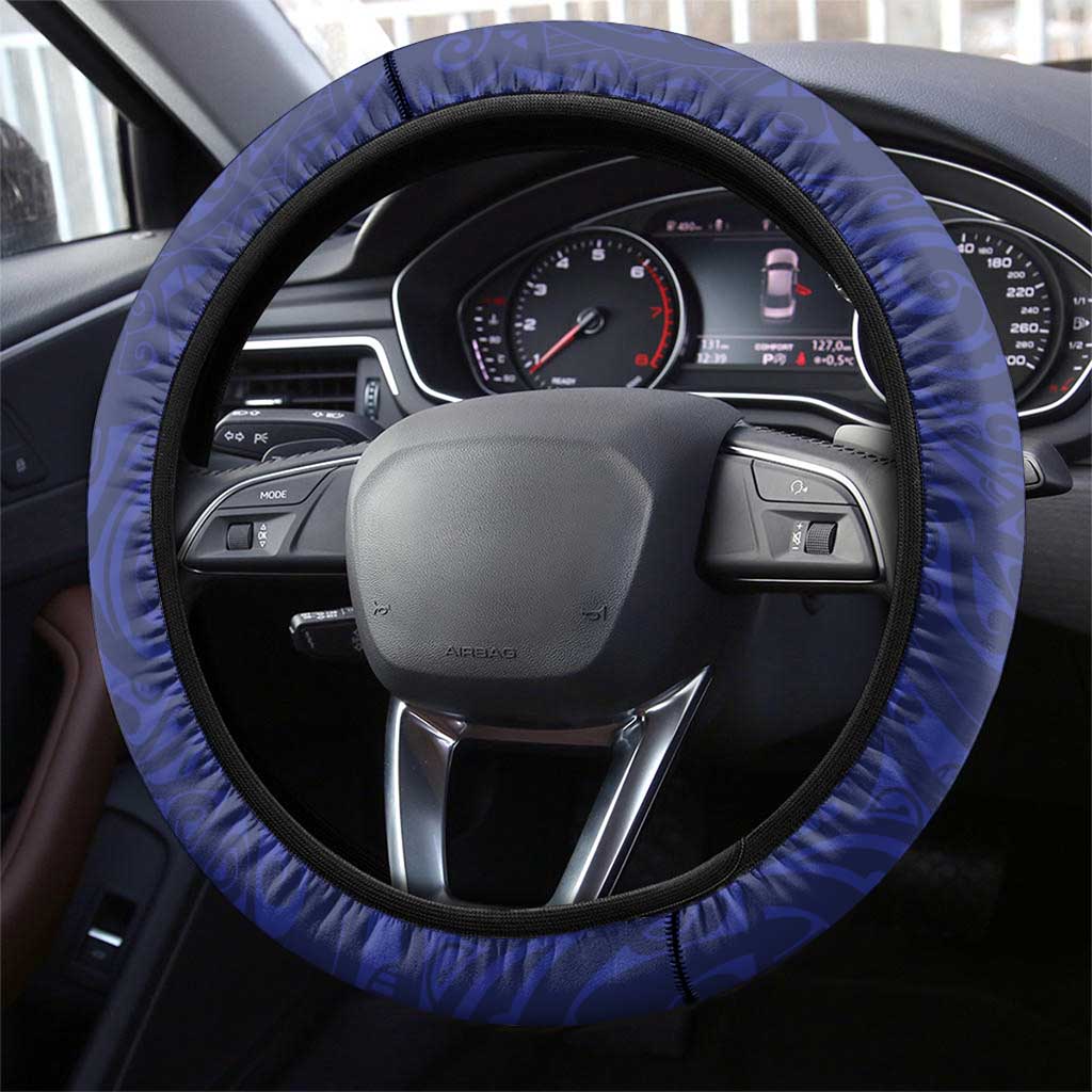 American Samoa Heart Tribal Steering Wheel Cover Polynesian Patterns