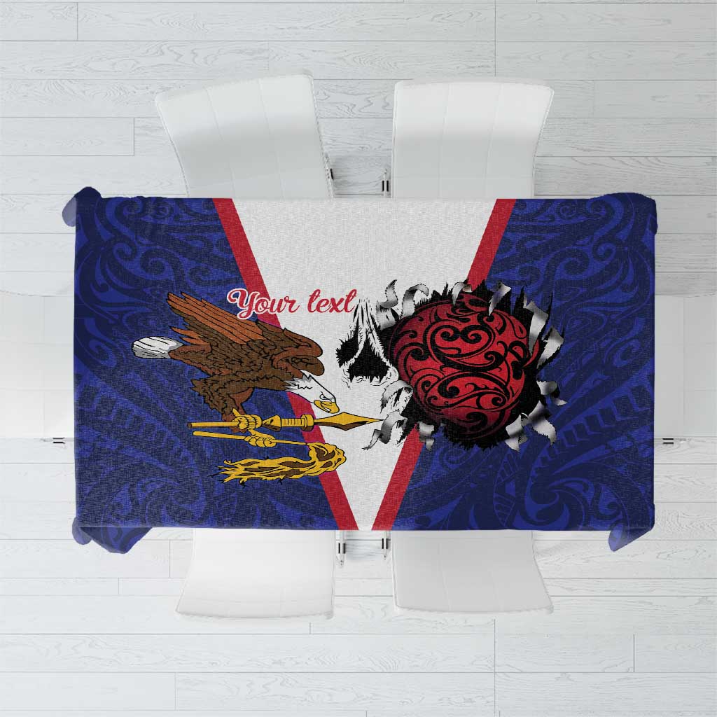 American Samoa Heart Tribal Personalized Tablecloth Polynesian Patterns