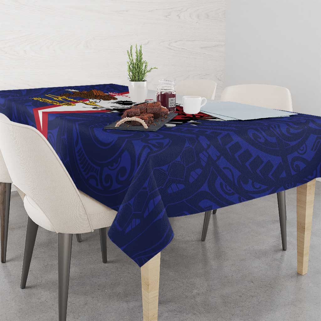 American Samoa Heart Tribal Personalized Tablecloth Polynesian Patterns