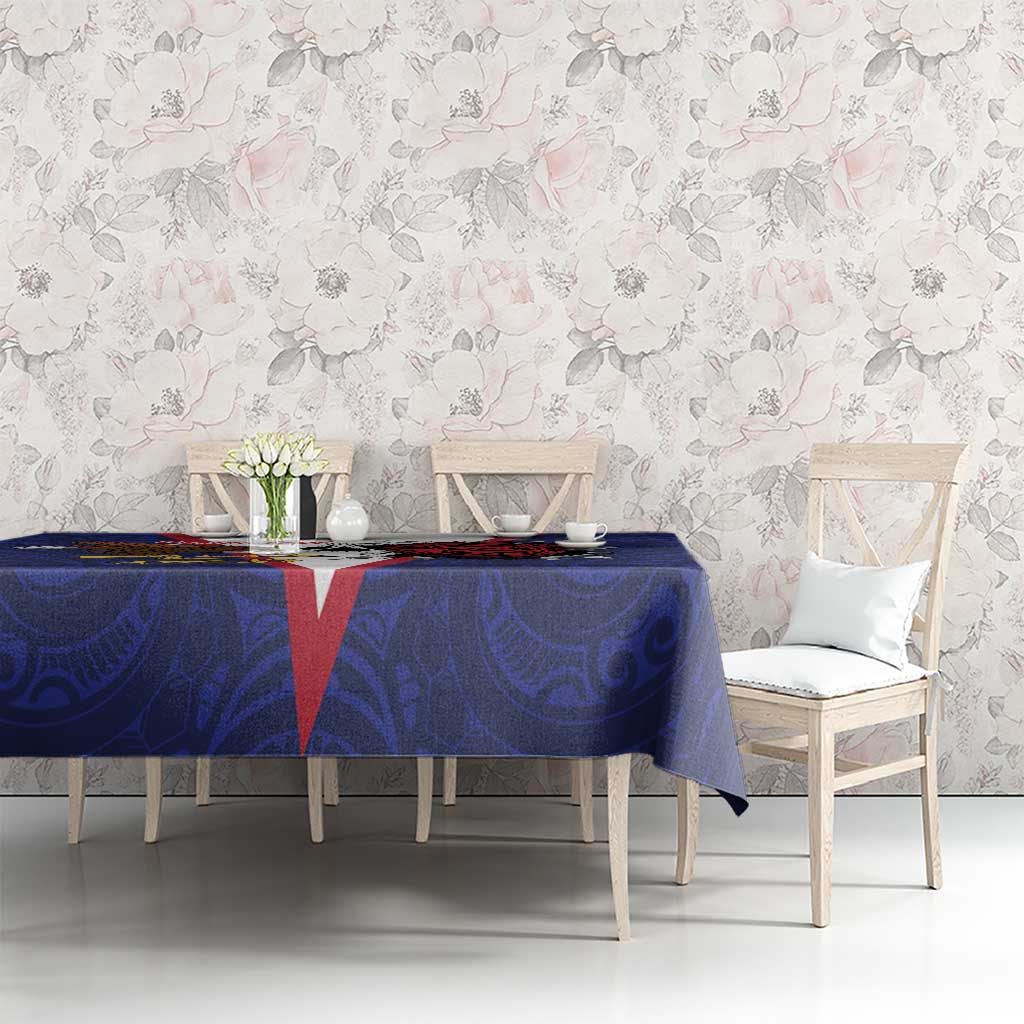 American Samoa Heart Tribal Personalized Tablecloth Polynesian Patterns