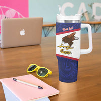 American Samoa Heart Tribal Personalized Tumbler With Handle Polynesian Patterns