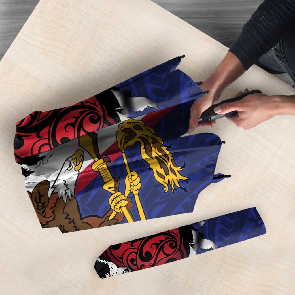 American Samoa Heart Tribal Personalized Umbrella Polynesian Patterns