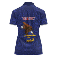 American Samoa Heart Tribal Personalized Women Polo Shirt Polynesian Patterns