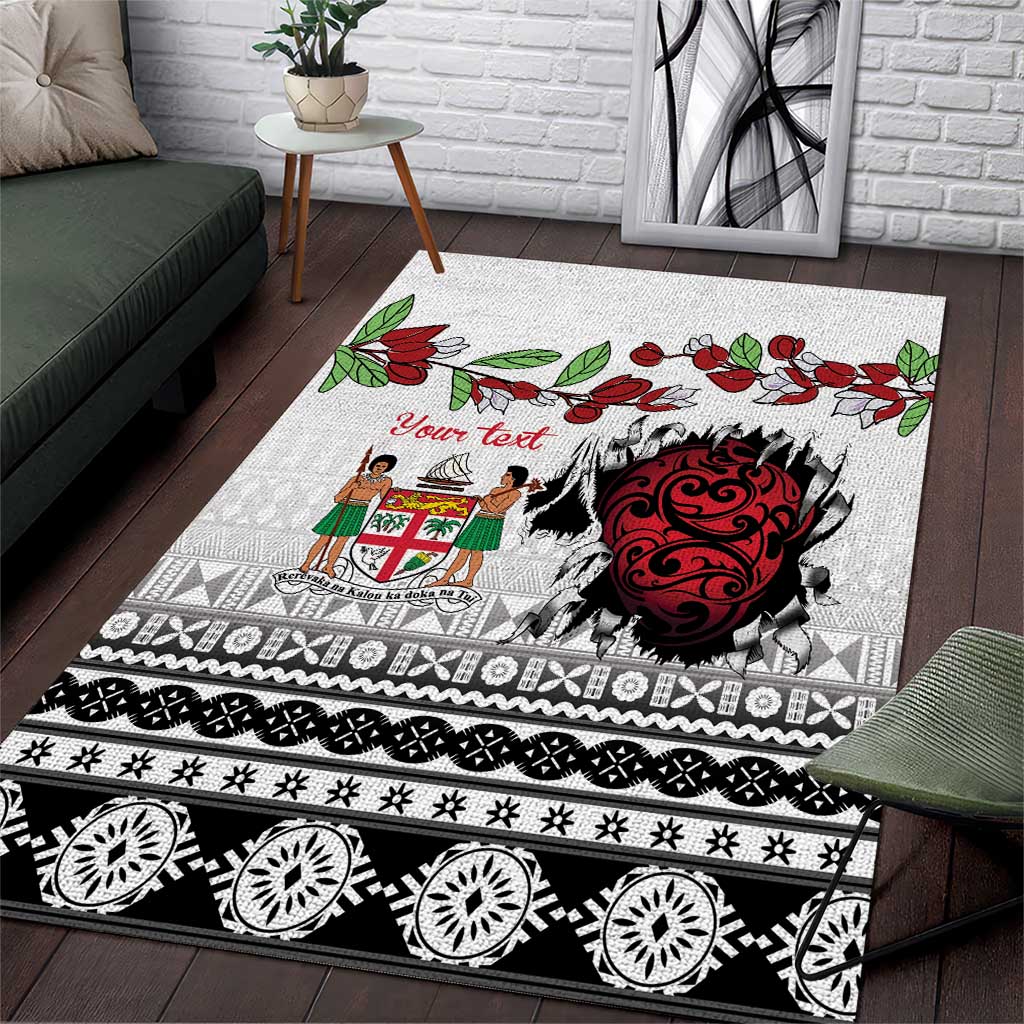 Fiji Heart Tribal Personalised Area Rug Polynesian Patterns
