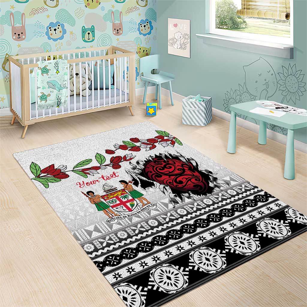 Fiji Heart Tribal Personalised Area Rug Polynesian Patterns
