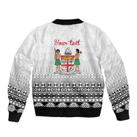Fiji Heart Tribal Personalised Bomber Jacket Polynesian Patterns