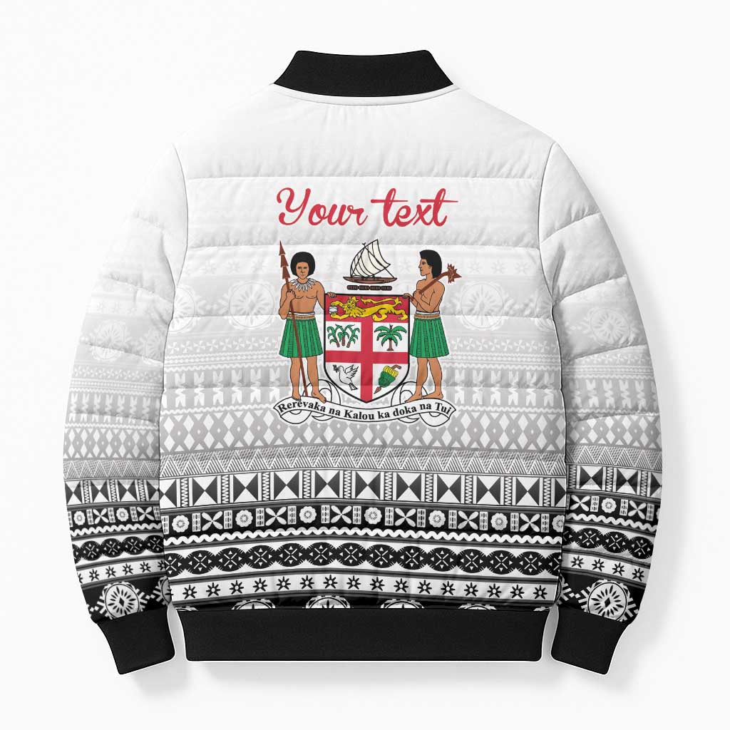 Fiji Heart Tribal Personalised Bomber Puffer Jacket Polynesian Patterns