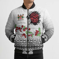Fiji Heart Tribal Personalised Bomber Puffer Jacket Polynesian Patterns