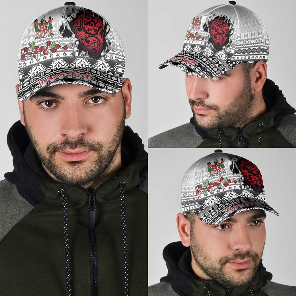 Fiji Heart Tribal Personalised Classic Cap Polynesian Patterns