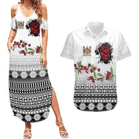 Fiji Heart Tribal Personalised Couples Matching Summer Maxi Dress and Hawaiian Shirt Polynesian Patterns