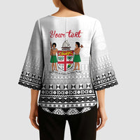 Fiji Heart Tribal Personalised Kimono Sleeve Blouse Polynesian Patterns