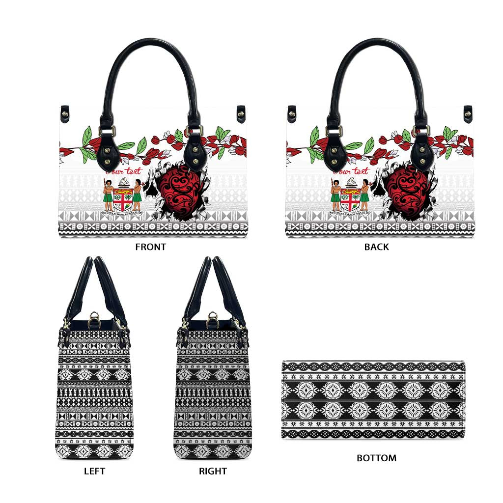 Fiji Heart Tribal Personalised Leather Bag Polynesian Patterns