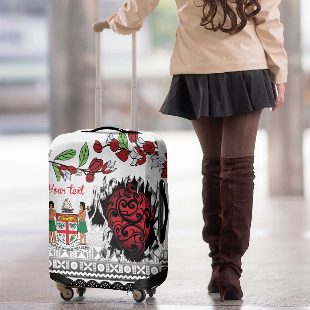 Fiji Heart Tribal Personalised Luggage Cover Polynesian Patterns