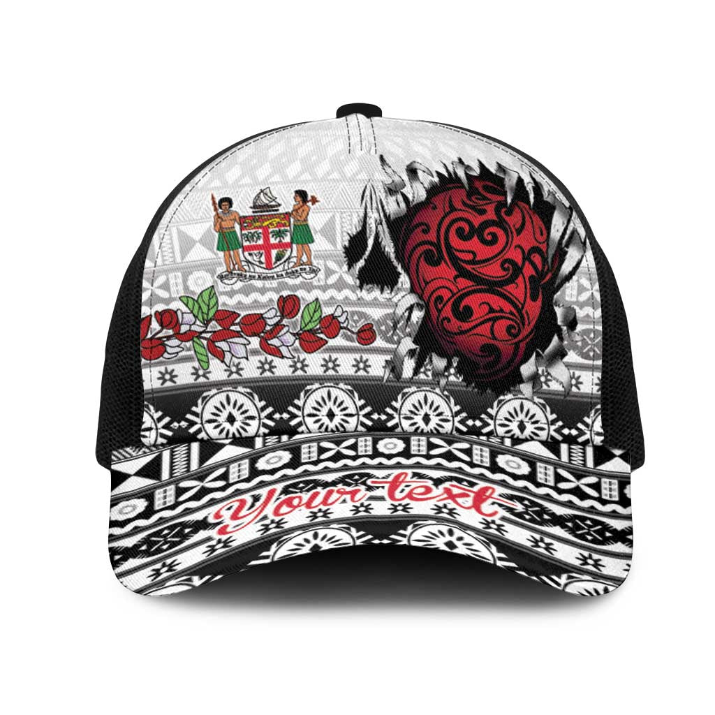 Fiji Heart Tribal Personalised Mesh Trucker Cap Polynesian Patterns
