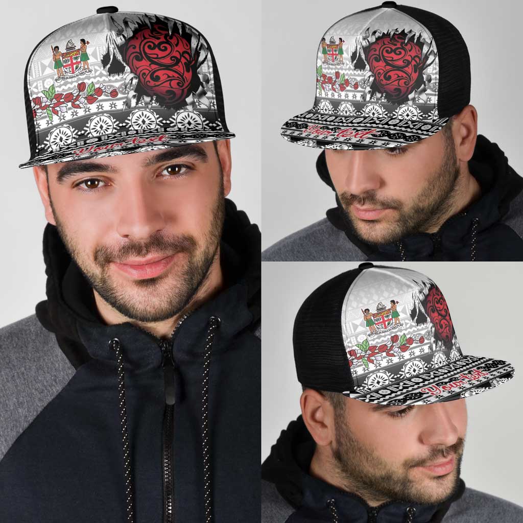 Fiji Heart Tribal Personalised Mesh Trucker Cap Polynesian Patterns