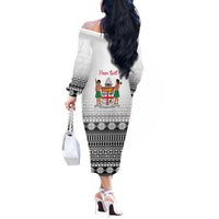 Fiji Heart Tribal Personalised Off The Shoulder Long Sleeve Dress Polynesian Patterns