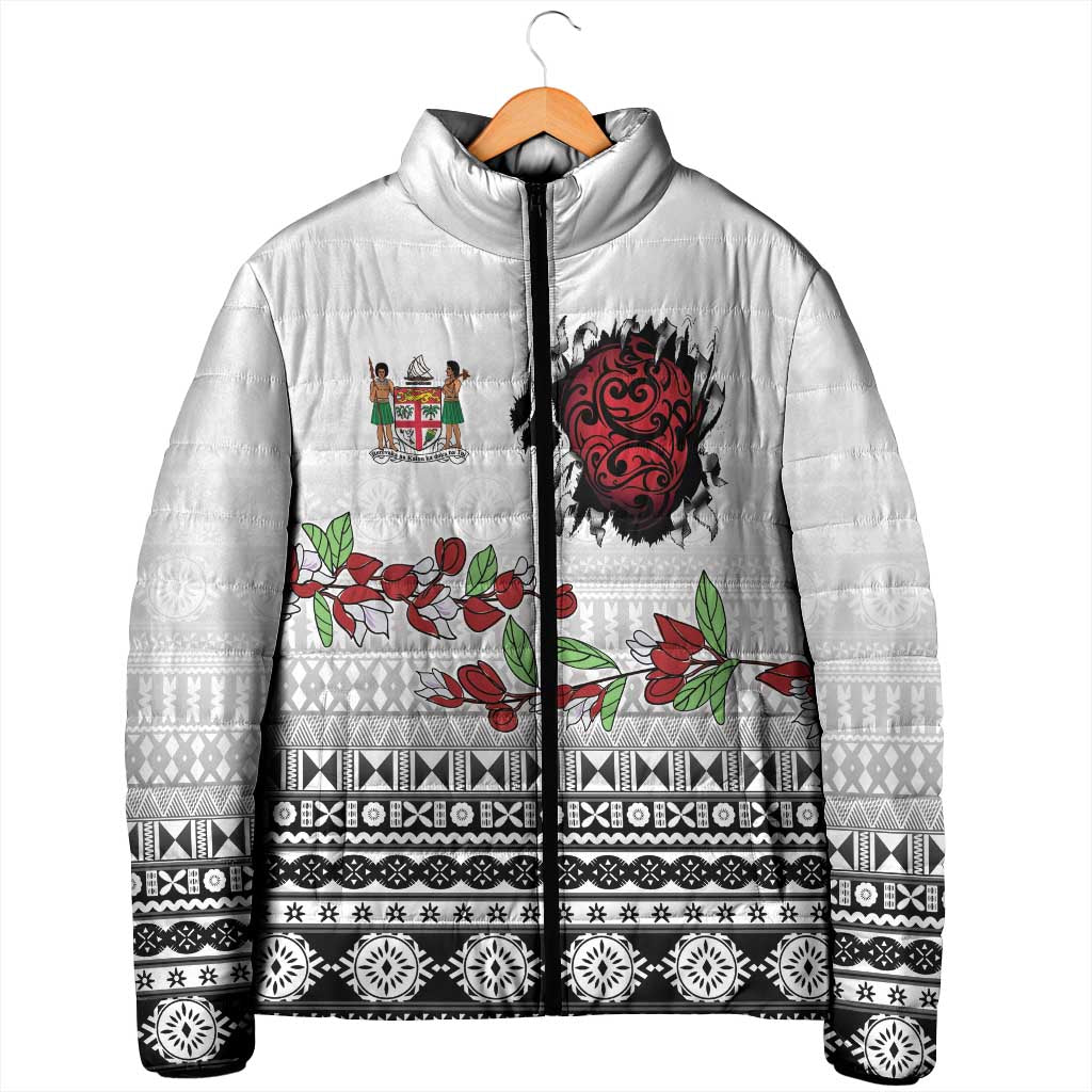 Fiji Heart Tribal Personalised Padded Jacket Polynesian Patterns