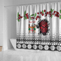 Fiji Heart Tribal Personalised Shower Curtain Polynesian Patterns