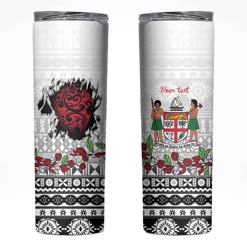 Fiji Heart Tribal Personalised Skinny Tumbler Polynesian Patterns