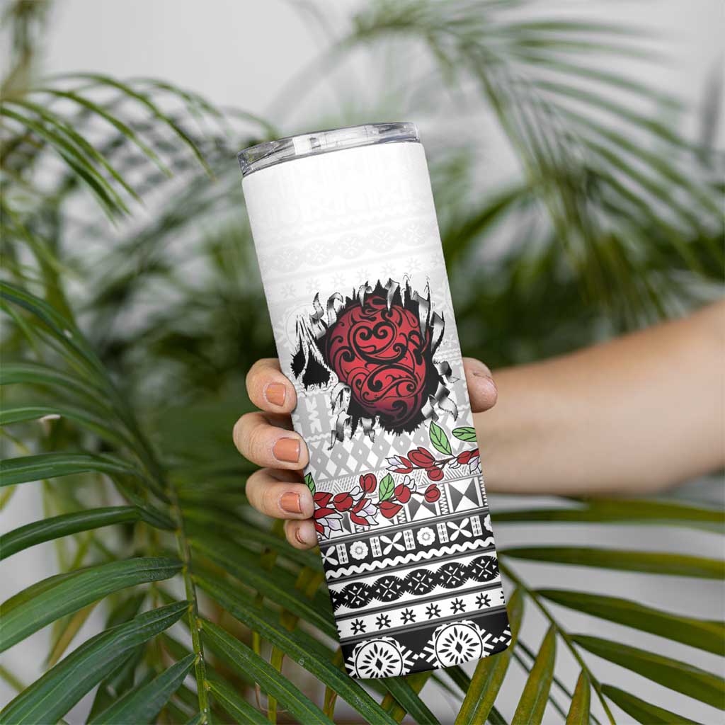 Fiji Heart Tribal Personalised Skinny Tumbler Polynesian Patterns