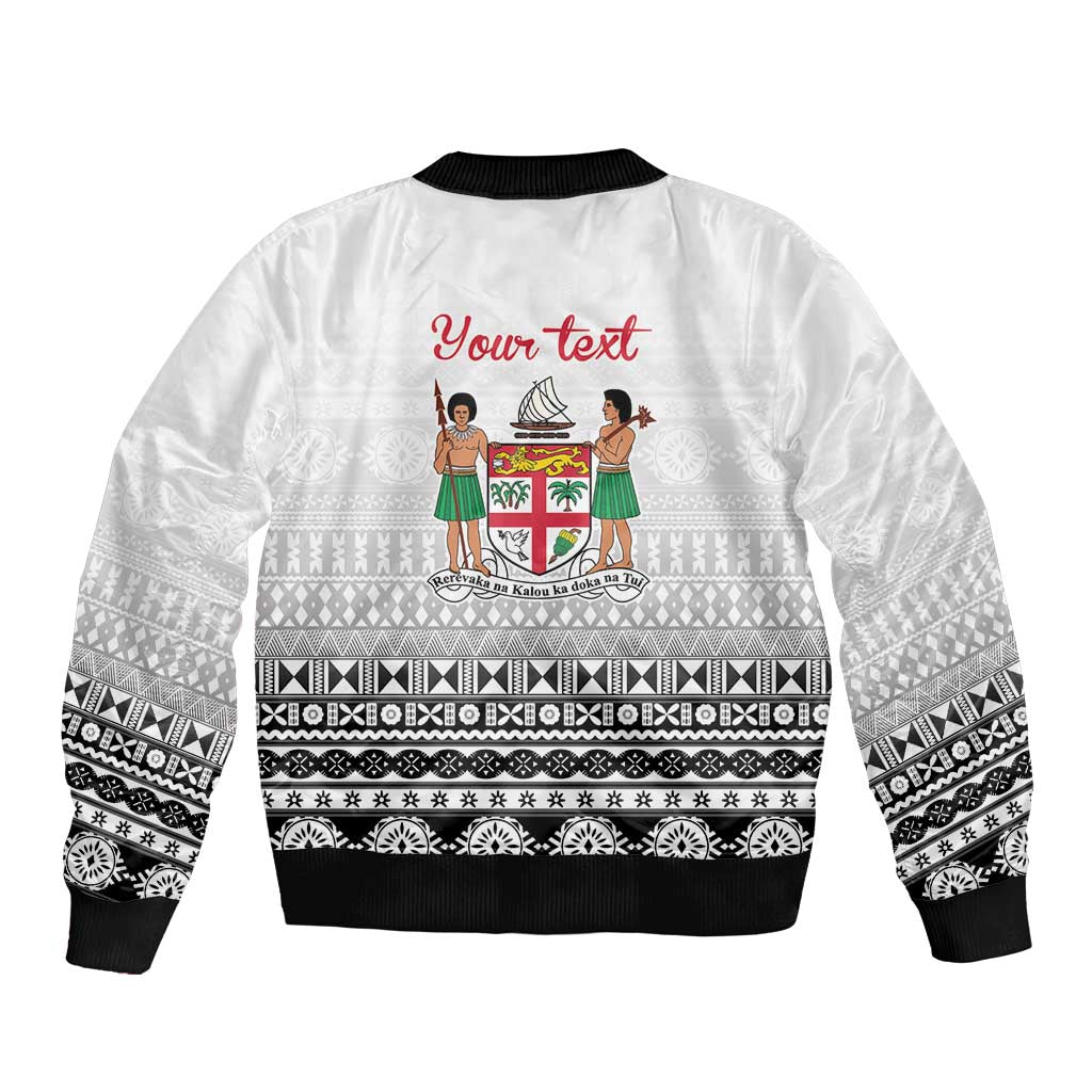 Fiji Heart Tribal Personalised Sleeve Zip Bomber Jacket Polynesian Patterns