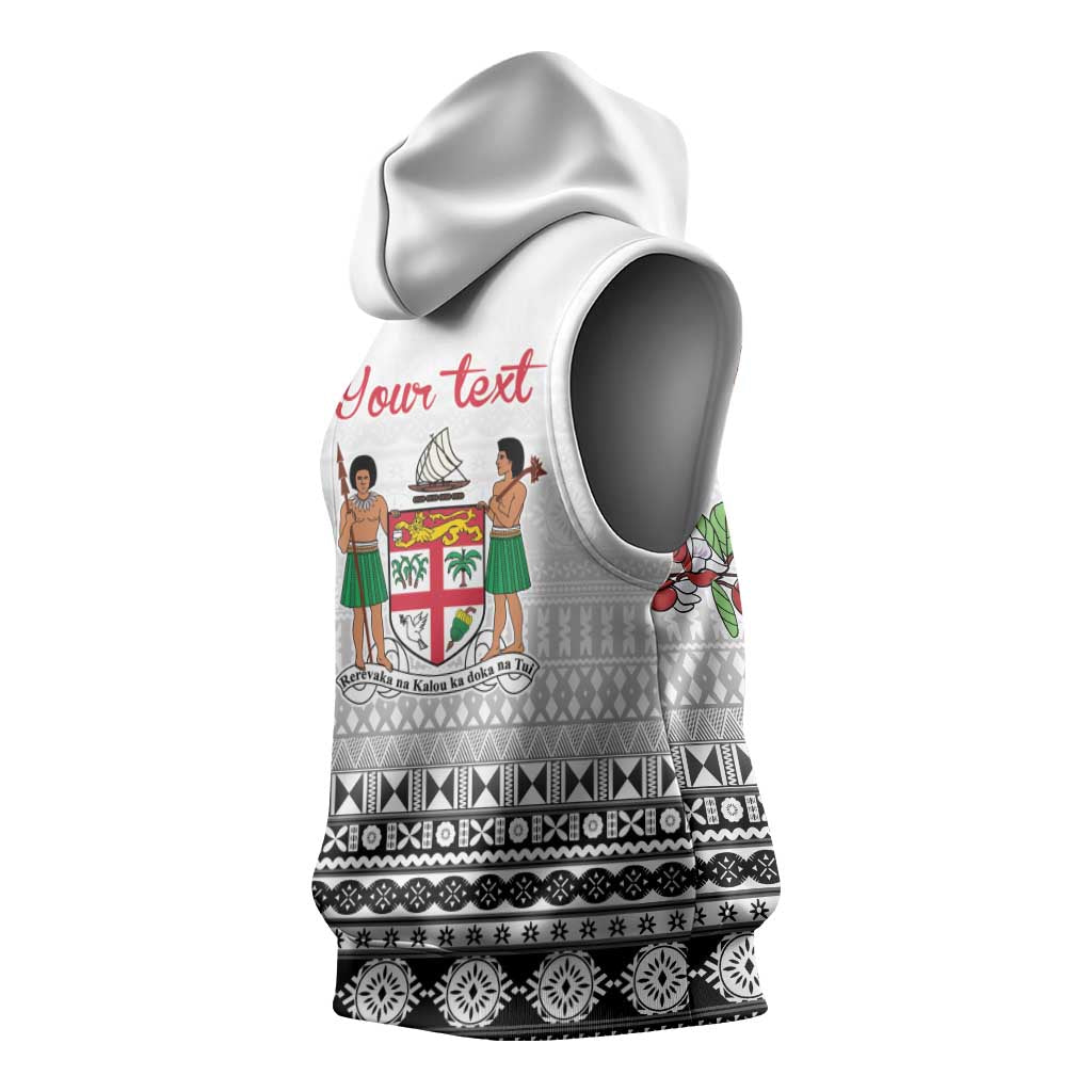 Fiji Heart Tribal Personalised Sleeveless Hoodie Polynesian Patterns