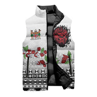 Fiji Heart Tribal Personalised Sleeveless Puffer Jacket Polynesian Patterns