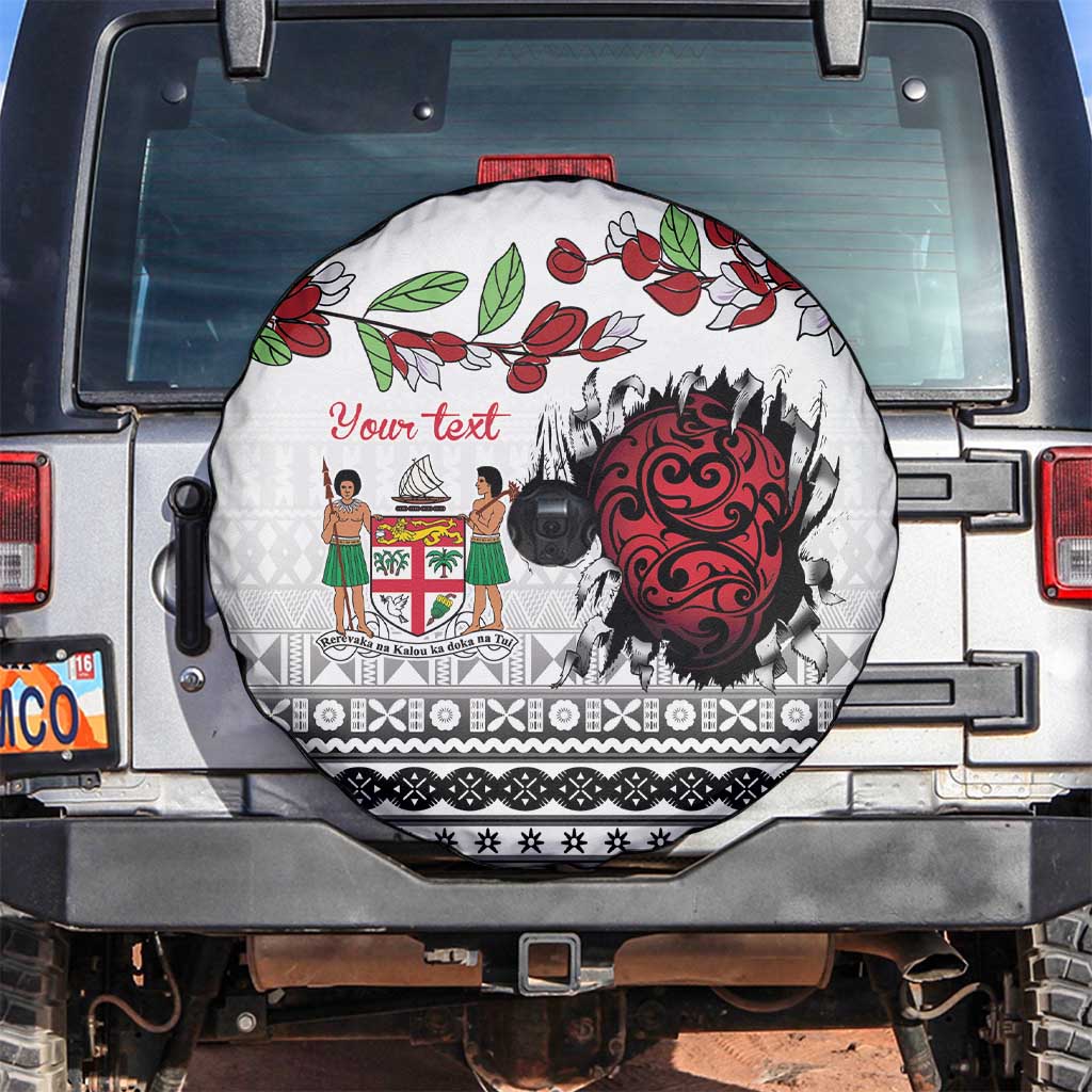 Fiji Heart Tribal Personalised Spare Tire Cover Polynesian Patterns