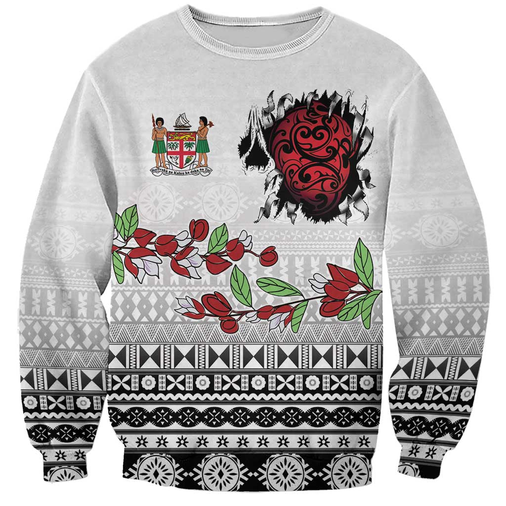 Fiji Heart Tribal Personalised Sweatshirt Polynesian Patterns