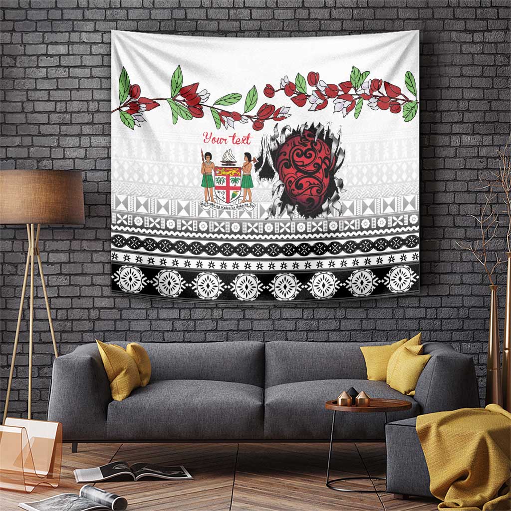 Fiji Heart Tribal Personalised Tapestry Polynesian Patterns