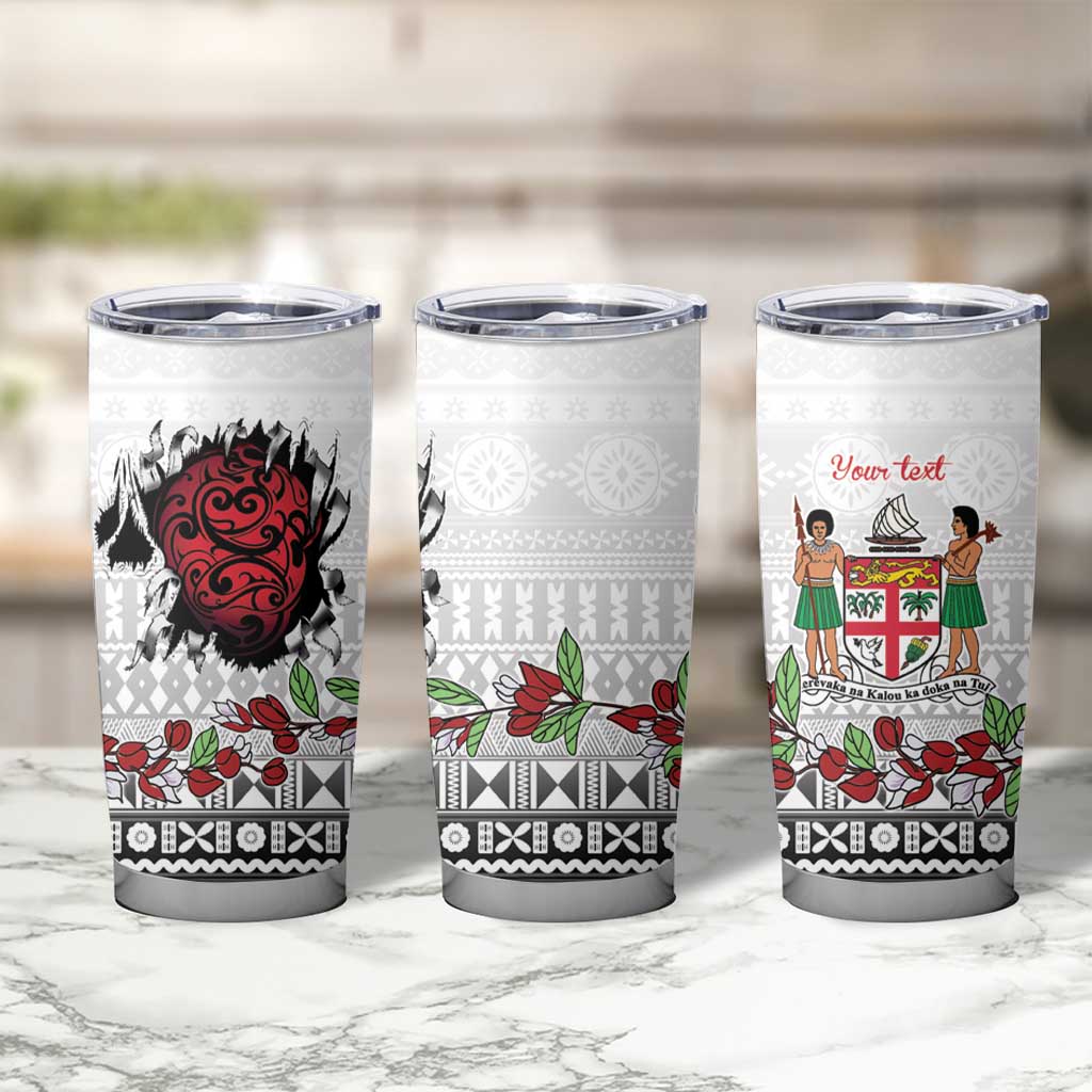 Fiji Heart Tribal Personalised Tumbler Cup Polynesian Patterns